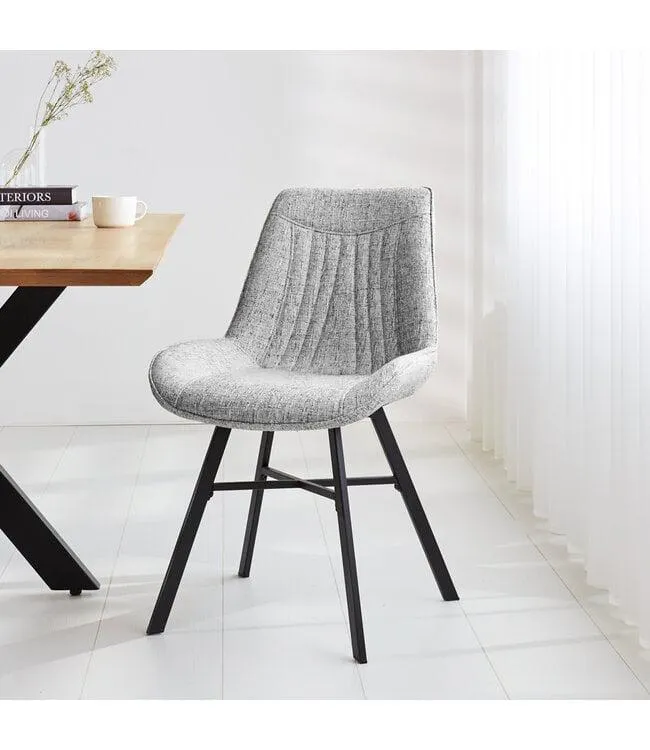 Eetkamerstoel Jada Chenille grijs
