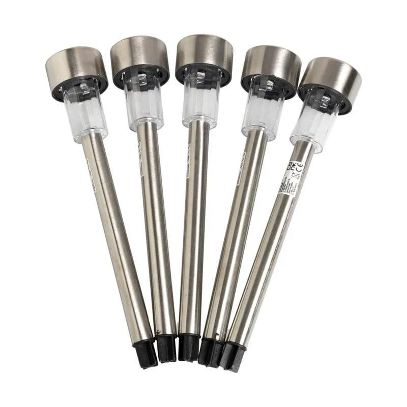 Solar lantaarns - zilverkleurig - set van 5