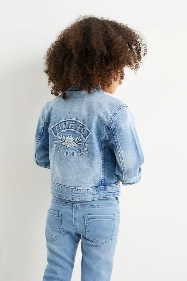 Floral - denim jacket