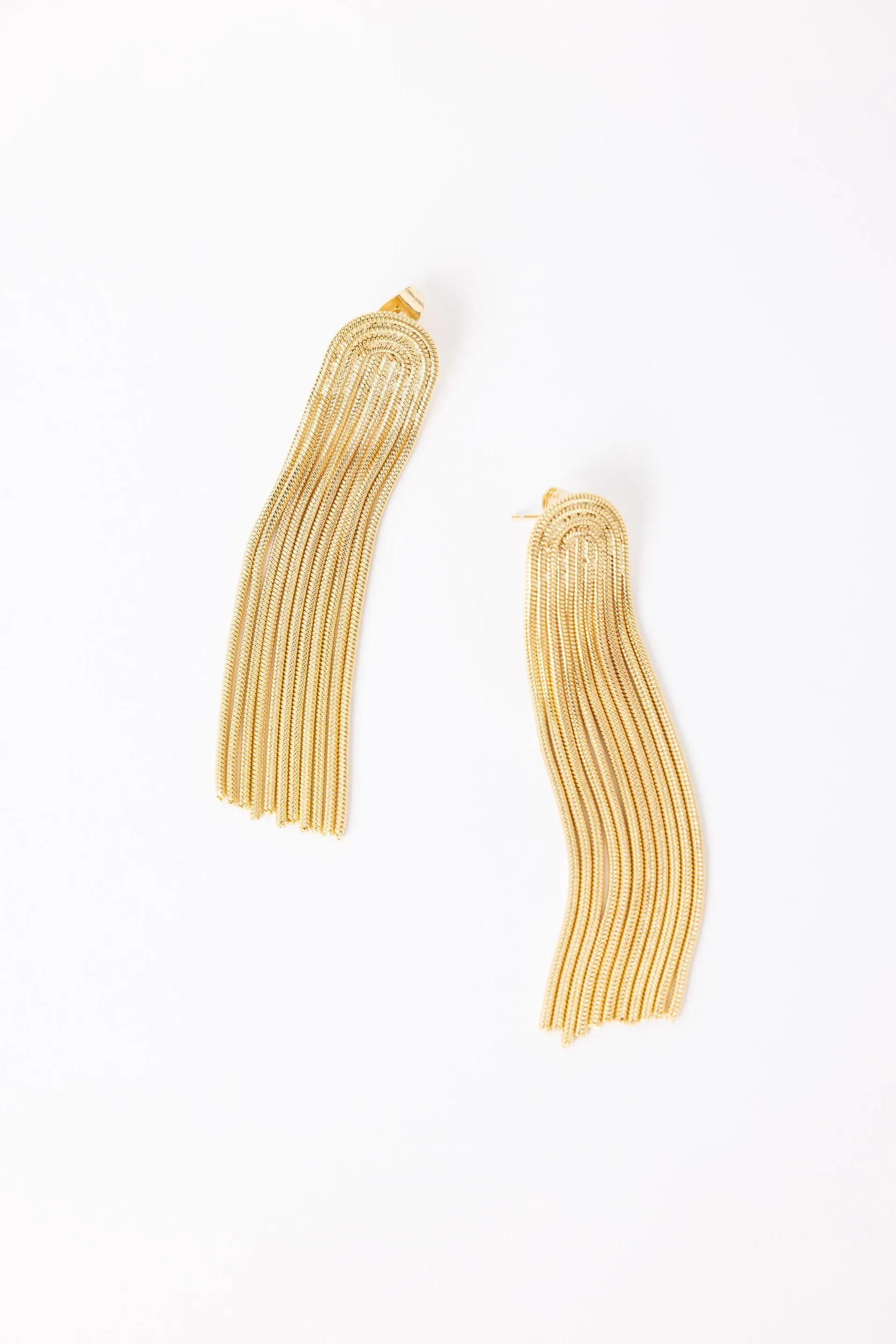 Goudkleurige waterval oorbellen