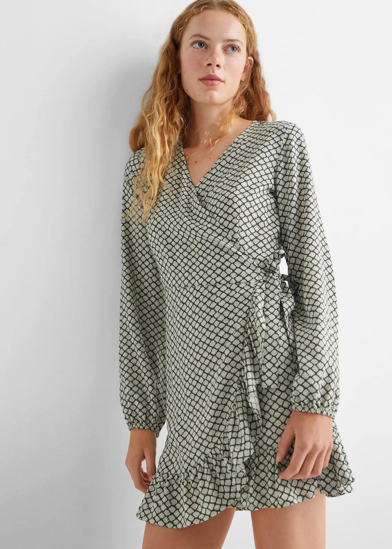 Jurk met print en ruches