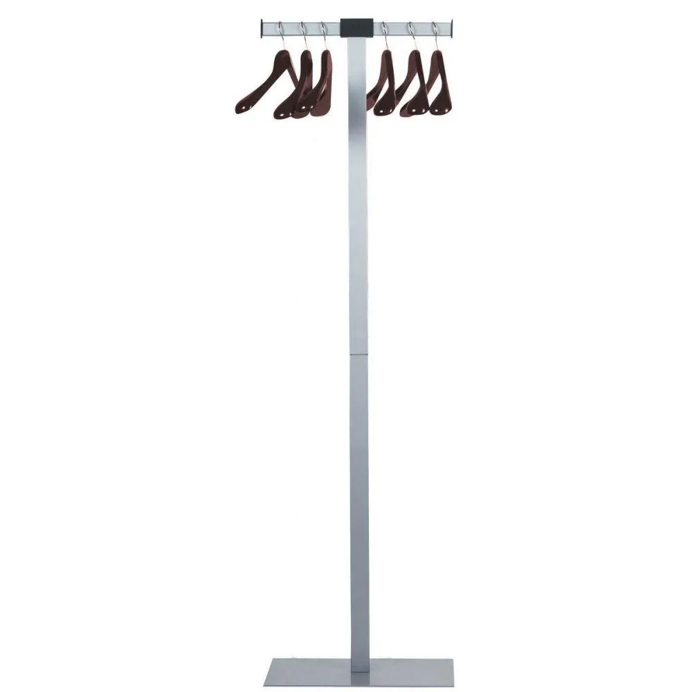 Unilux Spirit Kapstok met 6 Kledinghangers, 175 x 50 x 30 cm, Aluminium, Zilver