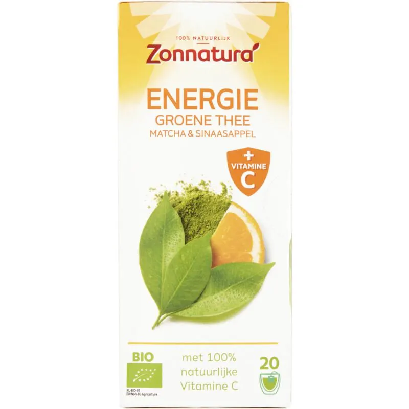Zonnatura Energie groene thee matcha & sinaasappel