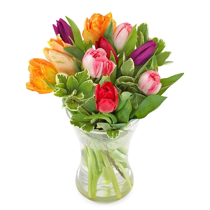 Kleurrijk tulpenboeket