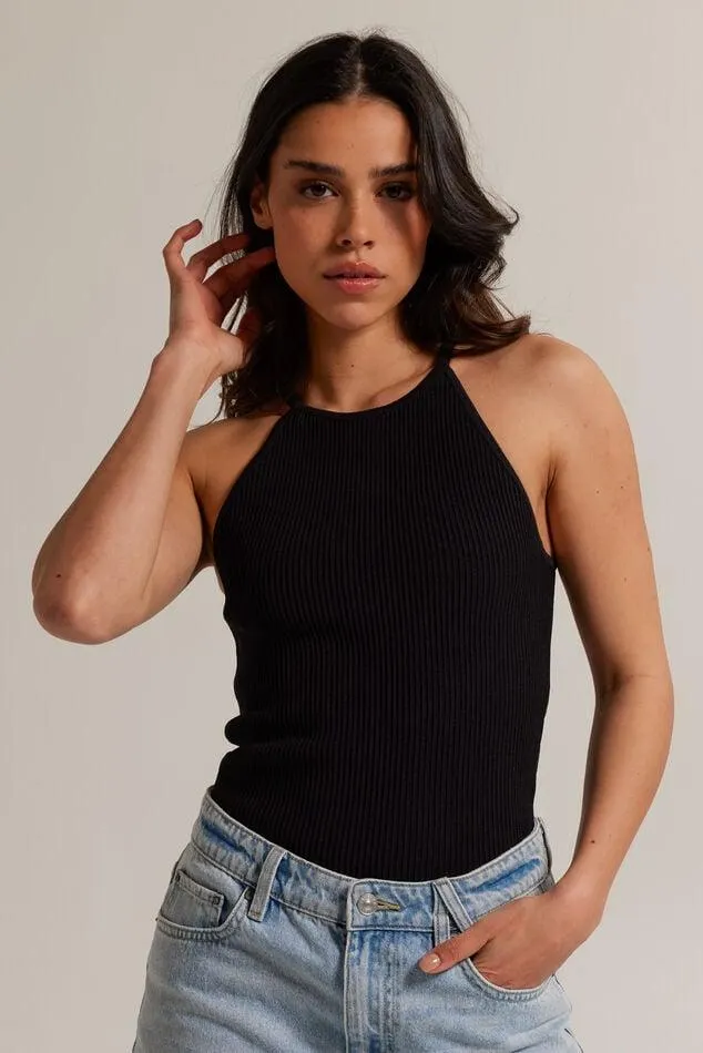 Basic top met ronde hals