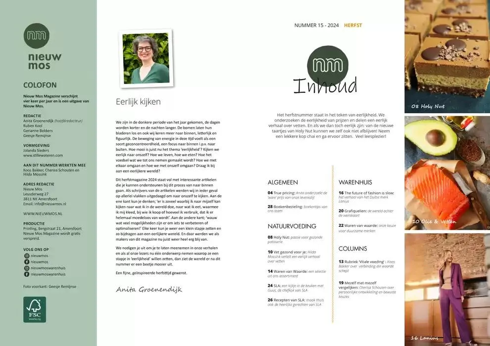 Ons magazine over vitaliteit, aandacht, eerlijkheid & bezieling van 9 oktober tot 22 december 2024 - Folder pagina 2