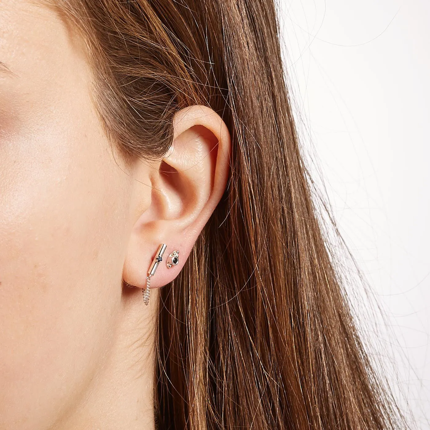 ANNA + NINA 925 Sterling Zilveren Essentials Bindi Oorstekers 021501S0000