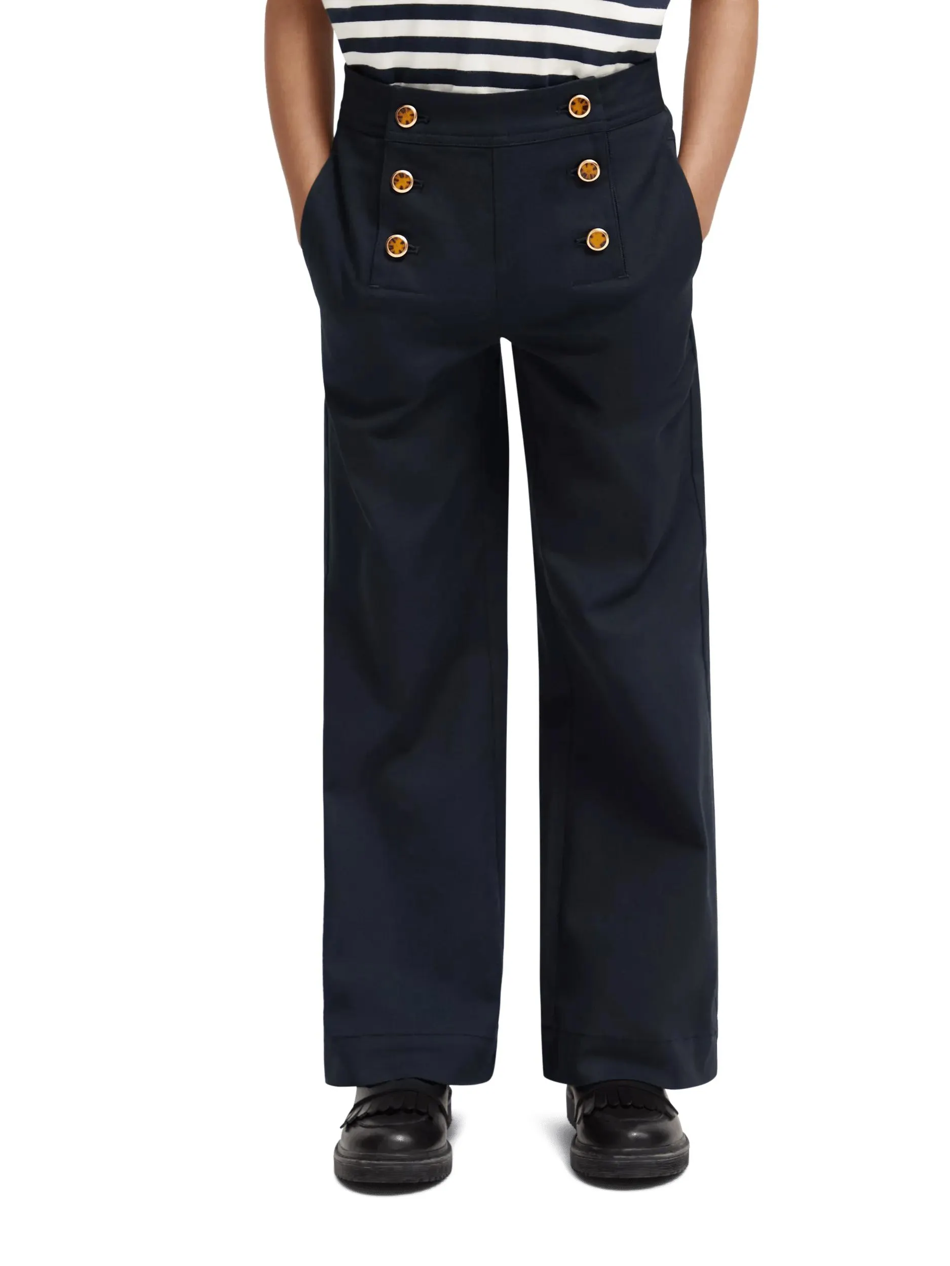 High-rise wide-leg sailor trousers