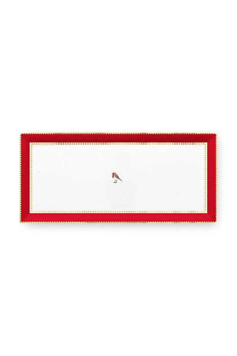 Love Birds Rechthoekig Taartplateau Rood