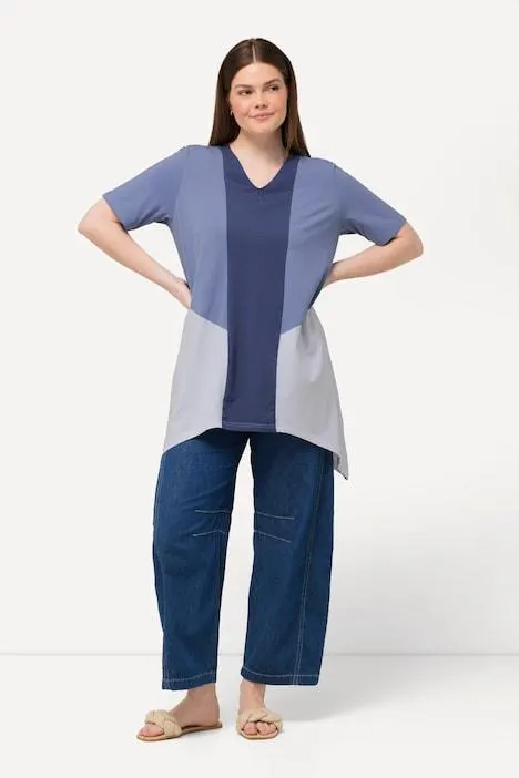 T-shirt, puntzoom, V-hals, korte mouwen, biologisch katoen