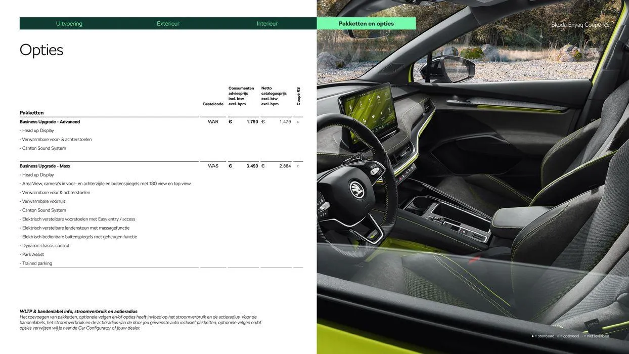 Škoda Enyaq Coupé RS prijslijst per 1 juni 2024 van 14 augustus tot 14 augustus 2025 - Folder pagina 10