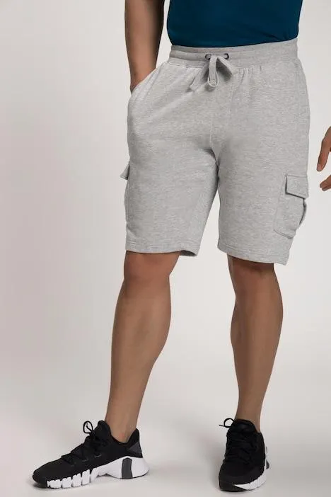 Sweat-cargobermuda, elastische band, cargozakken