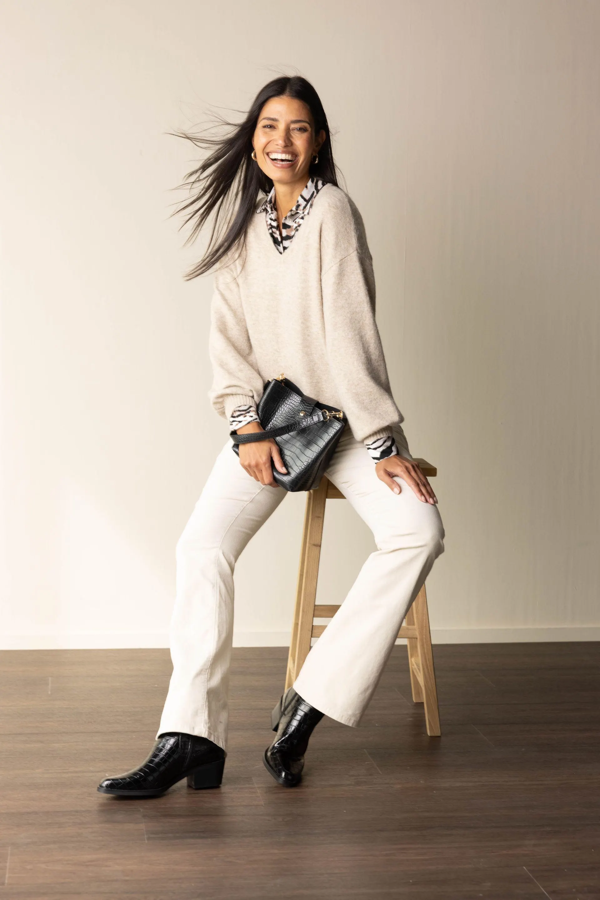 Blouse met zebra print