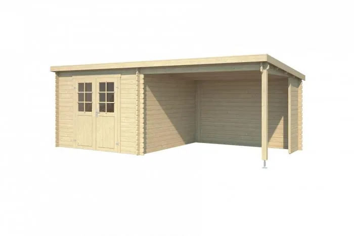 De Hoeve Blokhut Luna 295x295 + Extensie 295