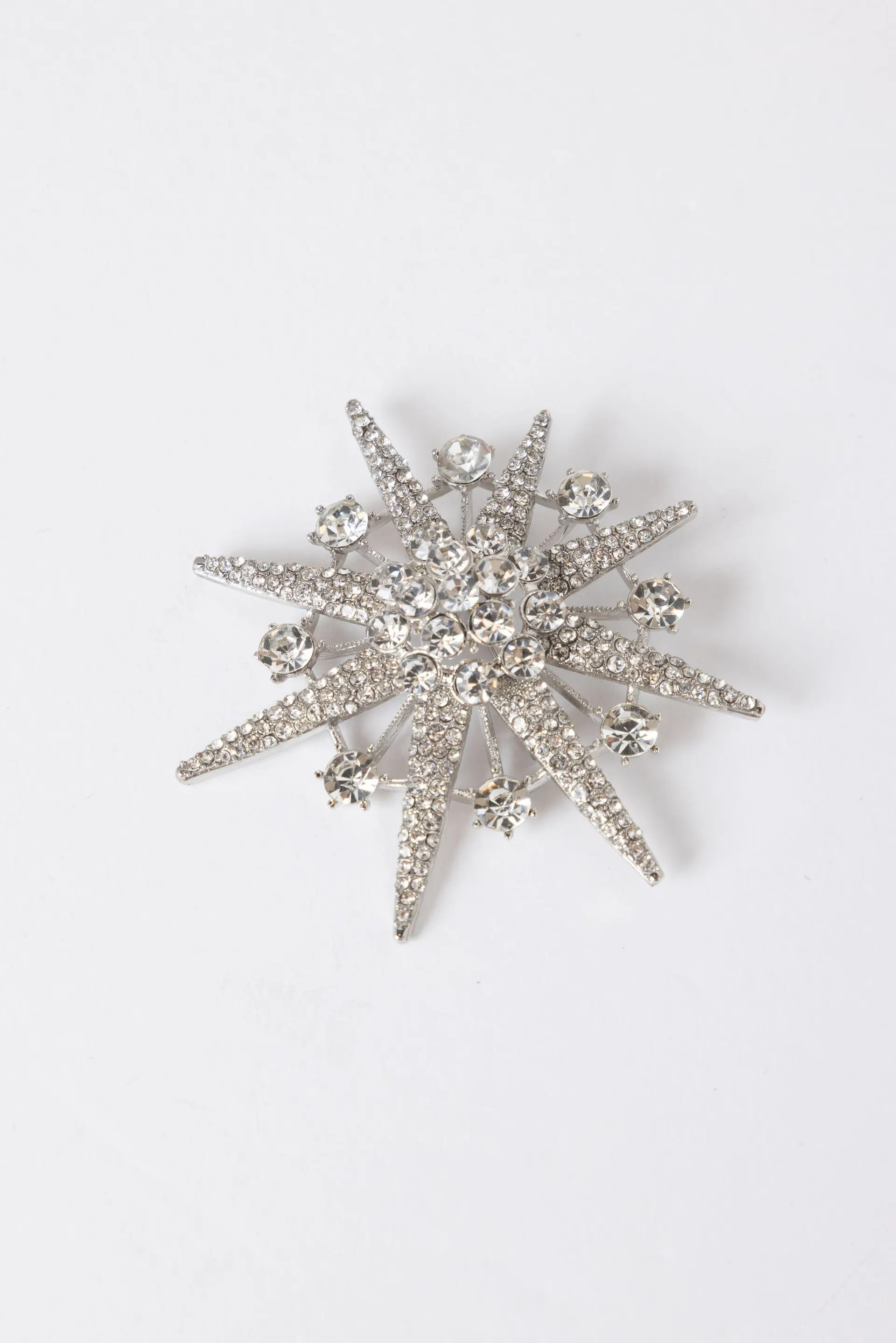 Zilverkleurige broche ster