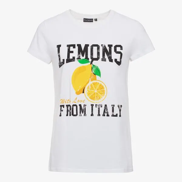 TwoDay dames T-shirt met lemon print wit