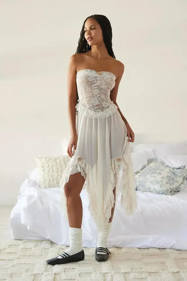 Out From Under Alessia Sheer Lace Midi Dress