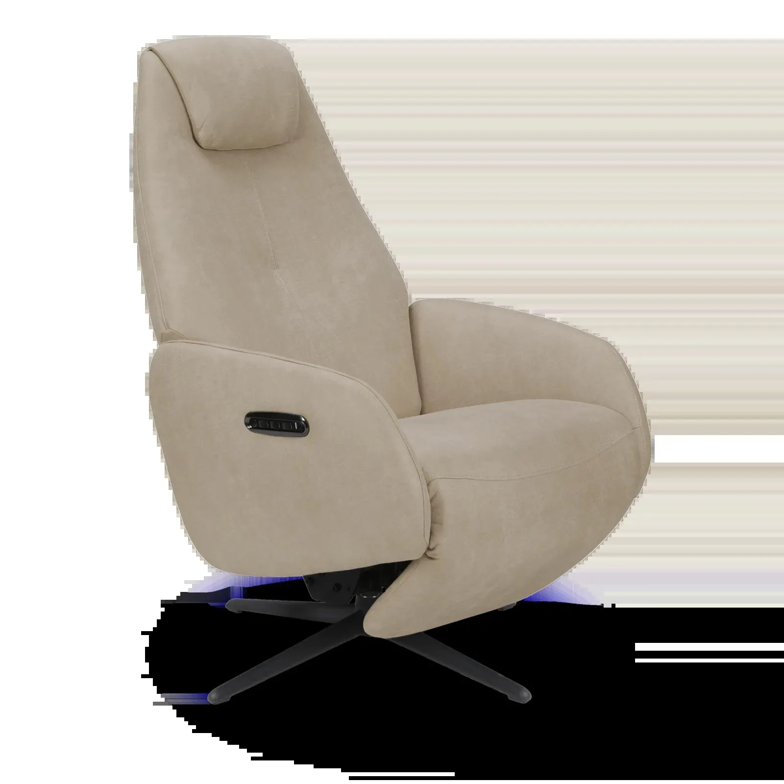 Relaxfauteuil (elektrisch/zwart) Davoli - Microleder Oxx Shell