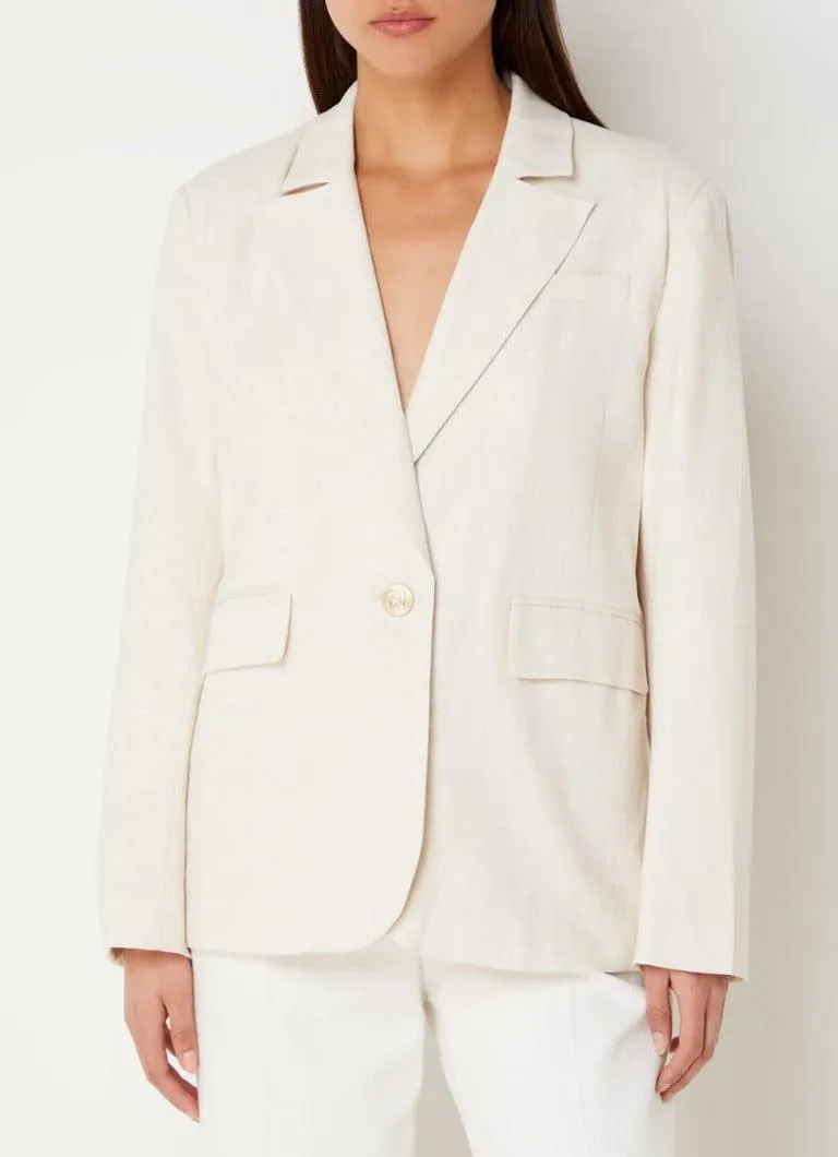 Chia blazer in linnenblend met schoudervulling