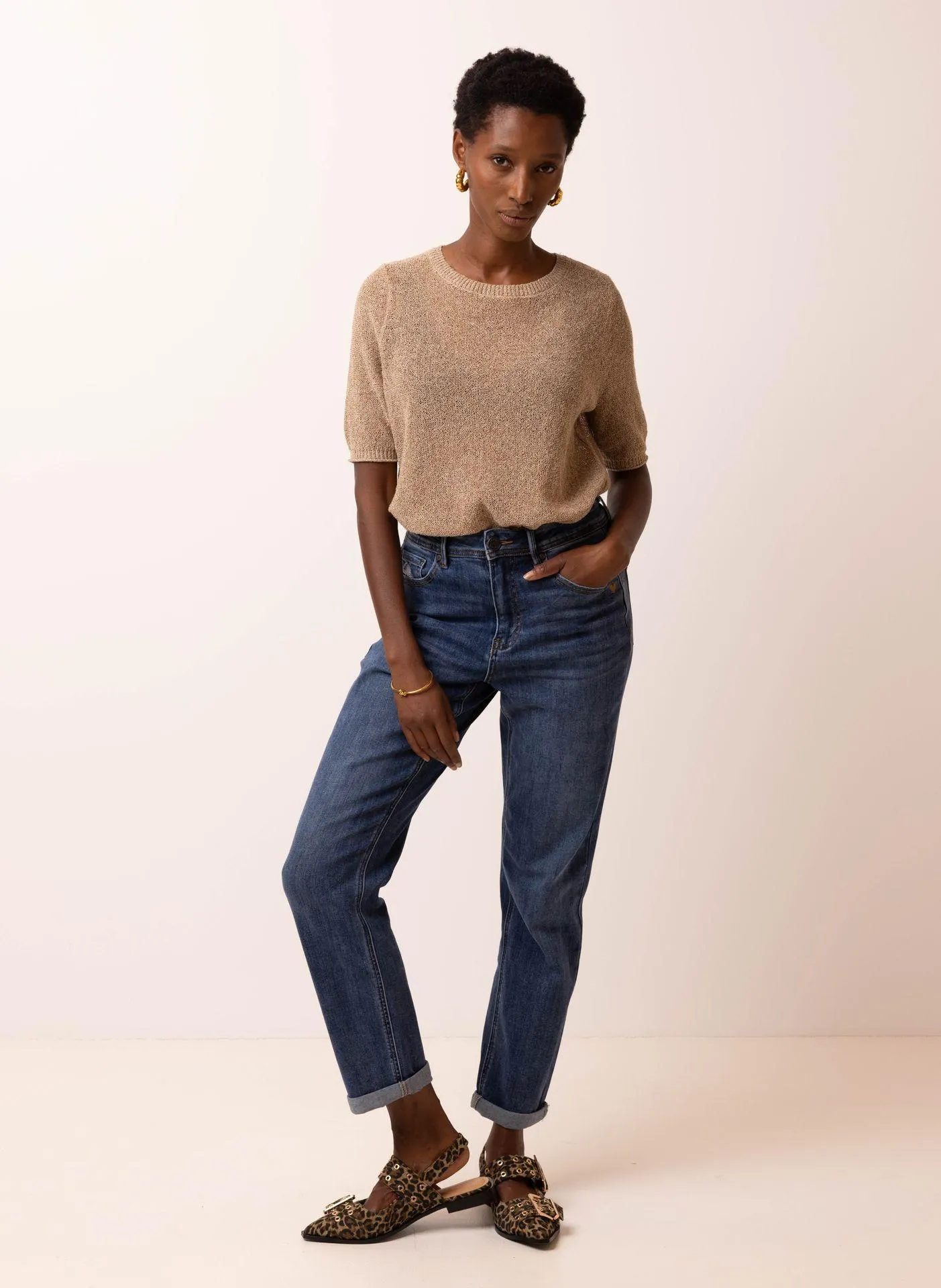 Mom jeans | Middenblauw