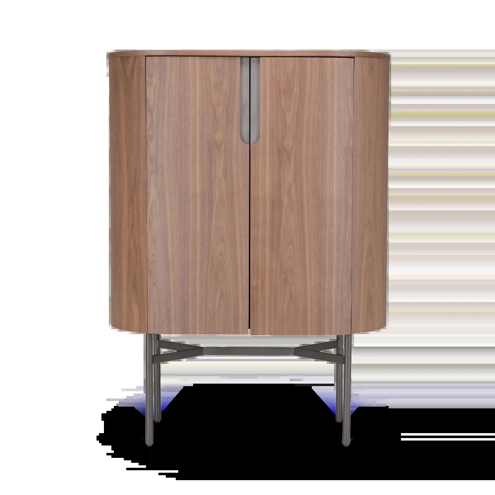 Wandkast (laag - poot: bronze) Fidenza - Walnoot