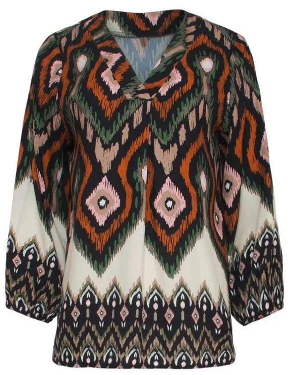 Smashed Lemon Blouse met aztec print 23528