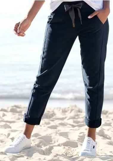 Elbsand Sweatbroek Brinja met logoprint op de tailleband en zakken, joggingbroek, loungebroek