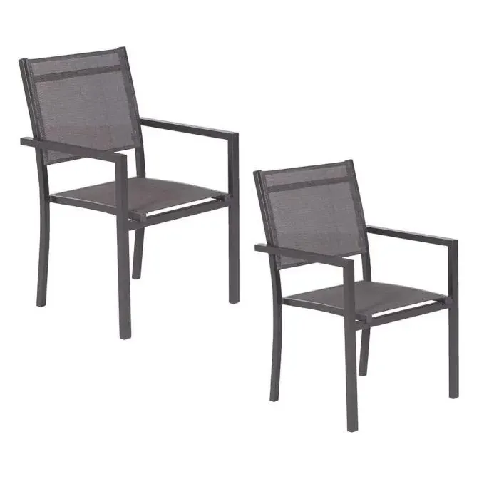 Moon tuinstoel donker grijs - 2 stuks