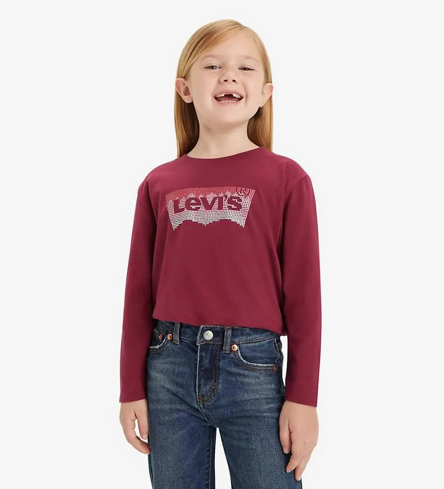 Kids Long Sleeve Glitter Batwing Tee