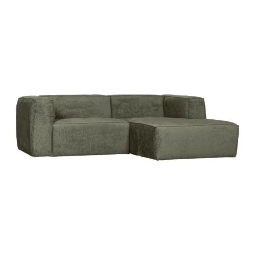 WOOOD chaise longue bank rechts Bean - Structure Velvet - Moss - 73x254x178