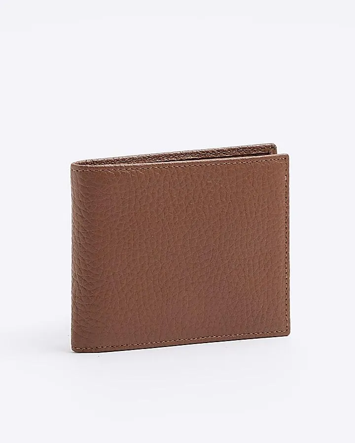 Brown pebbled leather wallet