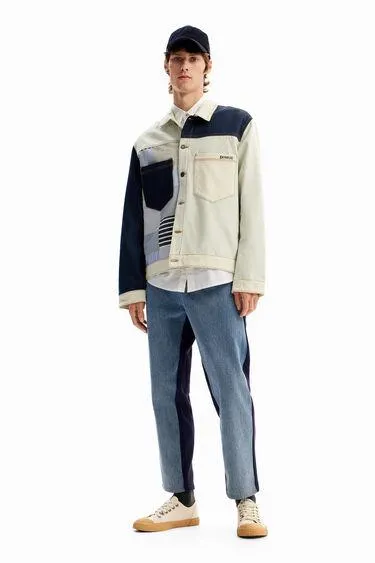 Patchwork denim overshirt