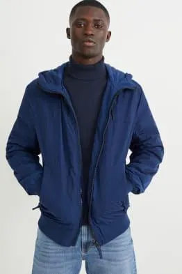 Bomber jacket with hood