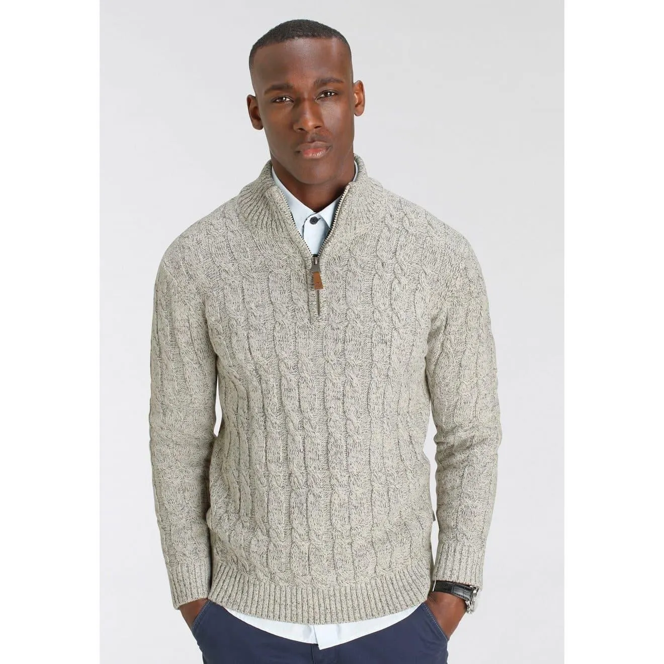 DELMAO Schipperstrui Tot maat 3XL met kabelpatroon