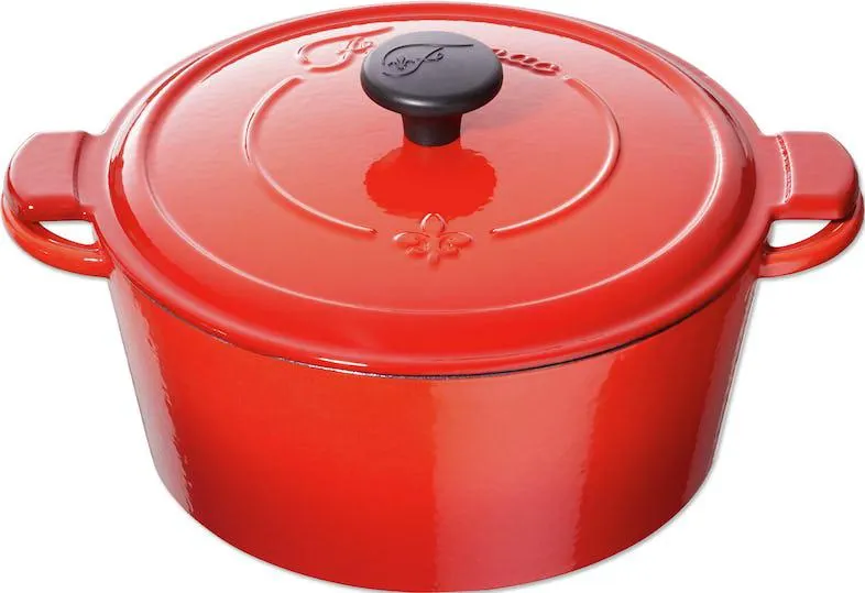 Fontignac Main Libres braadpan - Gietijzer - Rond - 26 cm - Rood