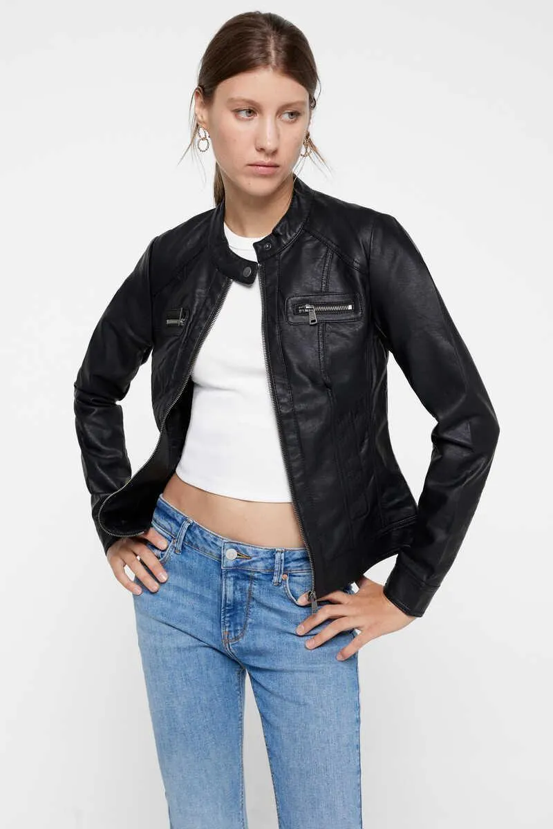 Chaqueta motera polipiel