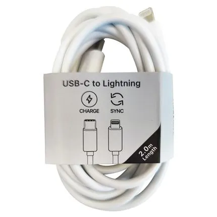 Musthavz laadkabel USB-C> Lightning 2 meter Wit