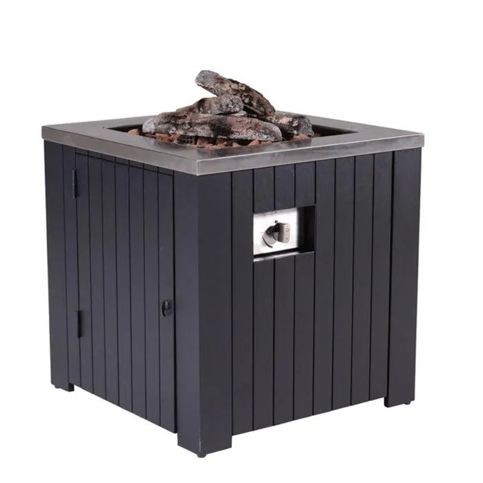 Cozy Living Faro gas vuurtafel 60x60 cm - donker grijs