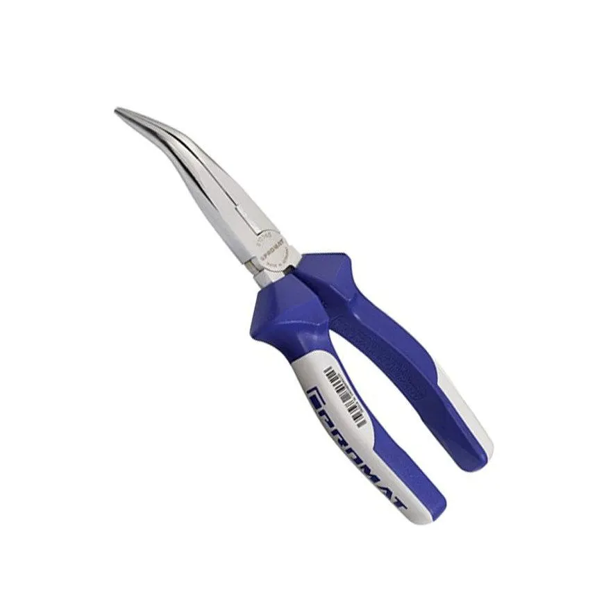 Promat vlakrondbektang, verchroomd, l = 200 mm, haaks 40°