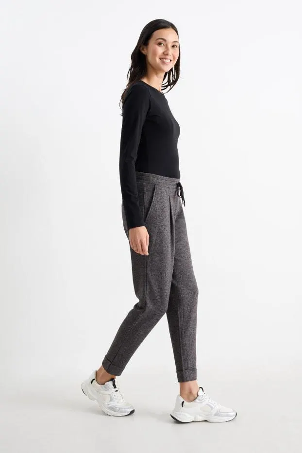 Pantalon - mid waist - tapered fit