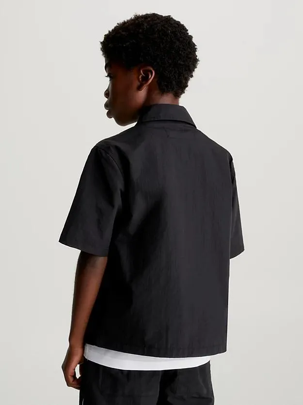 Relaxed overhemd met korte mouwen