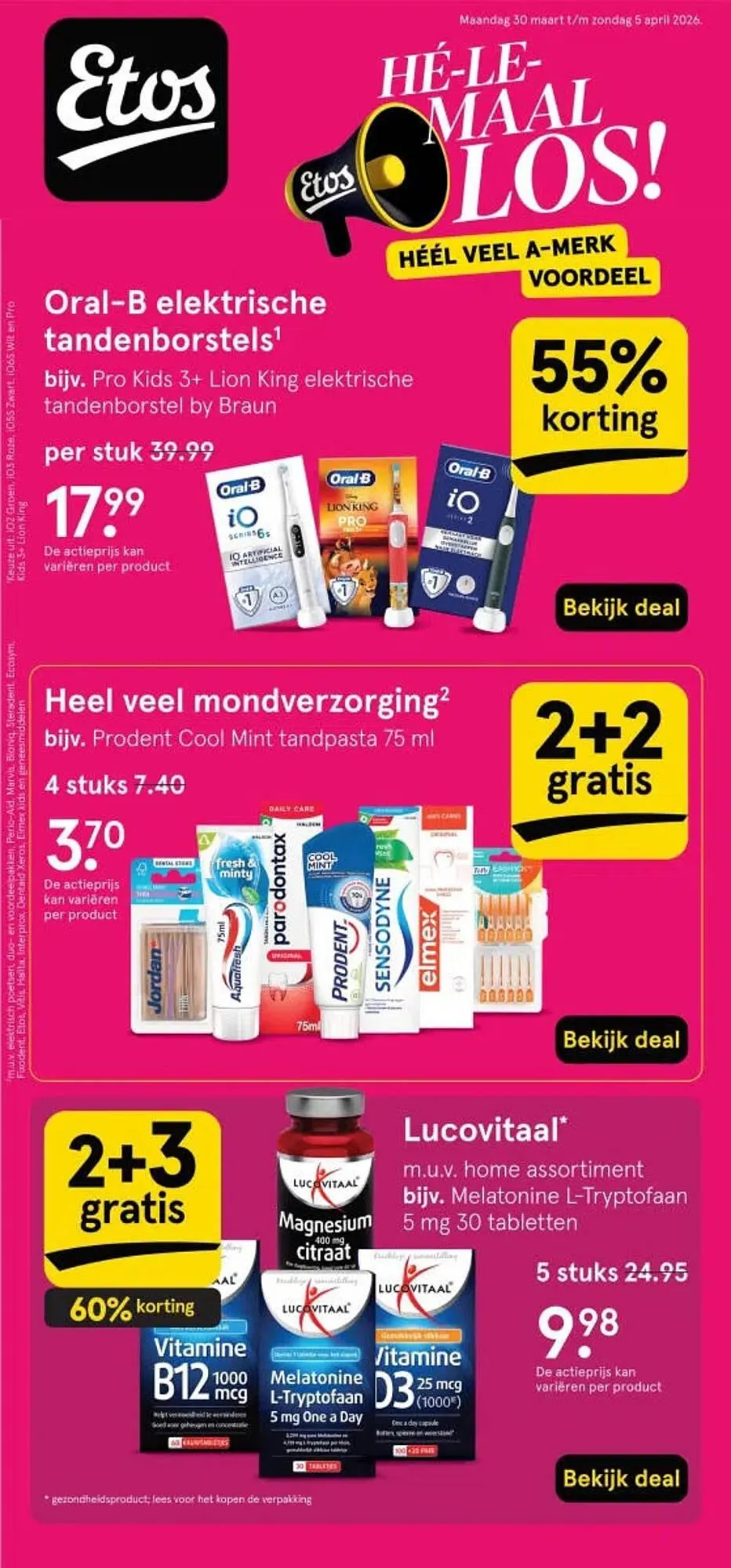 Etos folder van 30 maart tot 5 april 2026 - Folder pagina 1