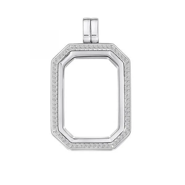 Rettangolo medaillon "Zirconi" (925/rhod-plated)