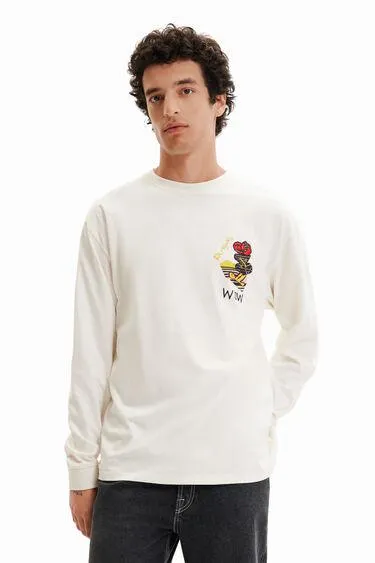 Long-sleeve illustration T-shirt