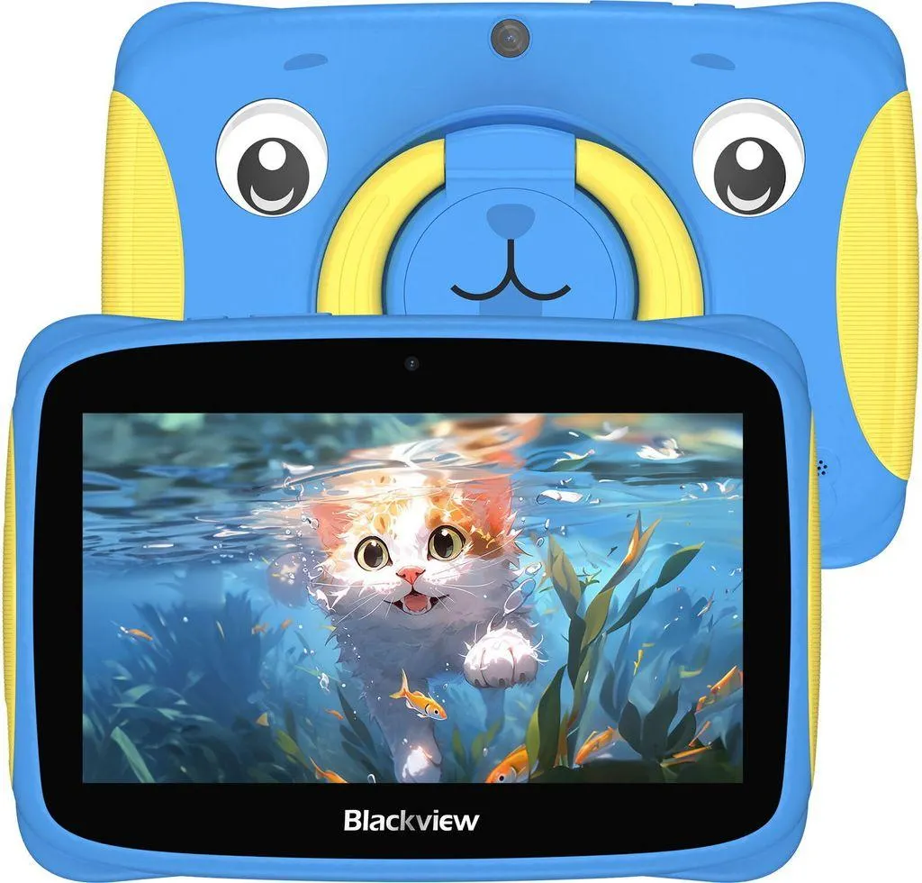 Blackview Tab 3 Kids Tablet Android 13 Kinder Tablet 7 Zoll Display 4GB RAM 32GB ROM, 3280mAh, Tablet für Kinder mit Tragbarem Griff und Sturzsicherer Hülle Vorinstalliertes iKids/Google Play