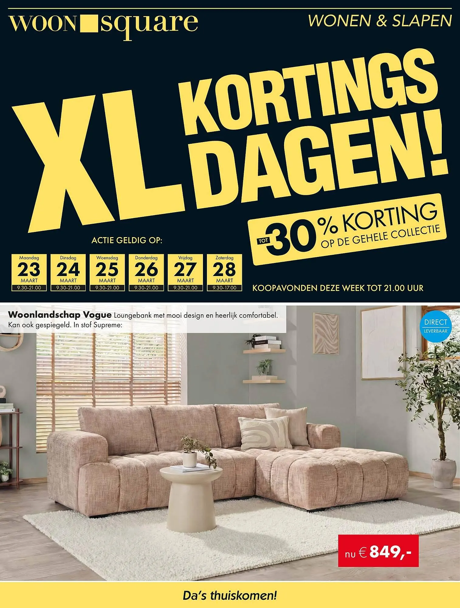 Woonsquare folder van 23 maart tot 28 maart 2026 - Folder pagina 1