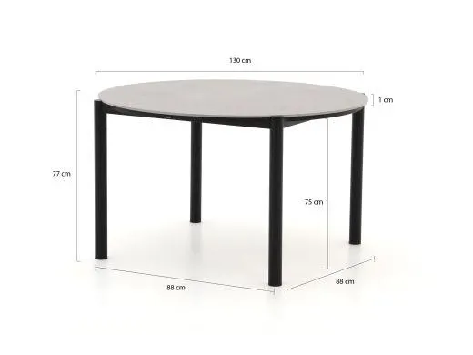 Hartman Arezzo ø 130cm dining tuinset 5-delig