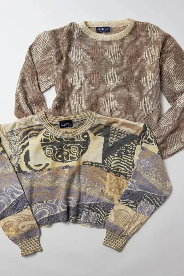 Urban Renewal Vintage Cropped Patterned Sweater