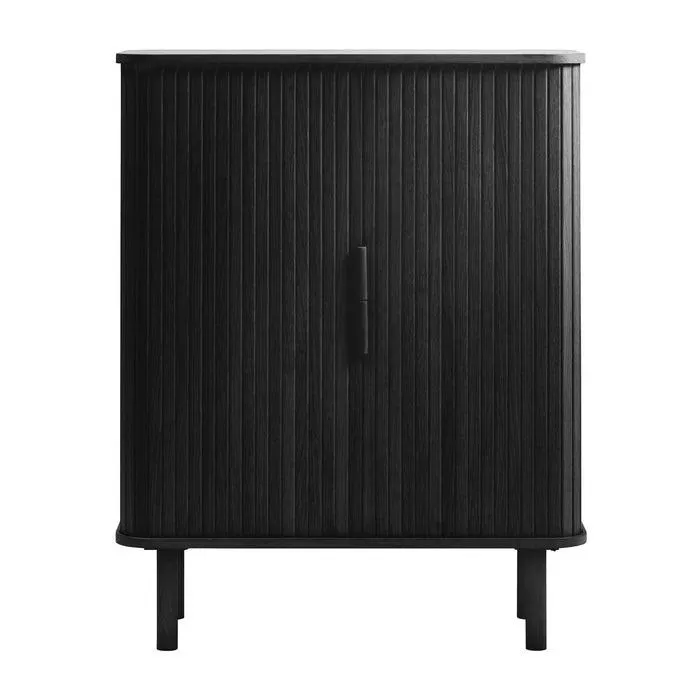 by fonQ Splinted Opbergkast - Zwart Eiken