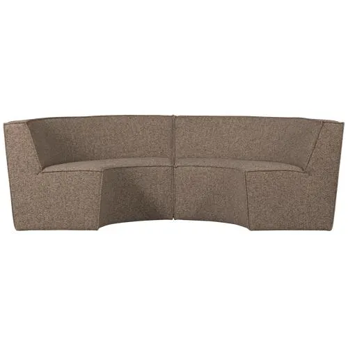 WOOOD 4-zits eetbank Europa - Polyester - Bruin - 133x133x87